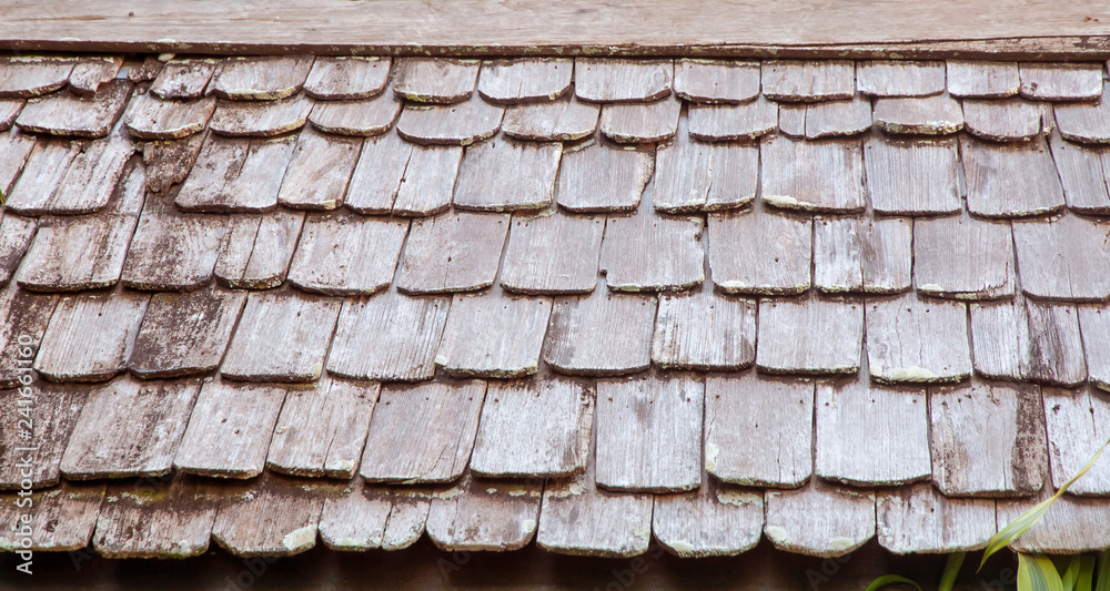 Close up traditional wooden roof tile of old house. Close up traditional wooden roof tile of old house.