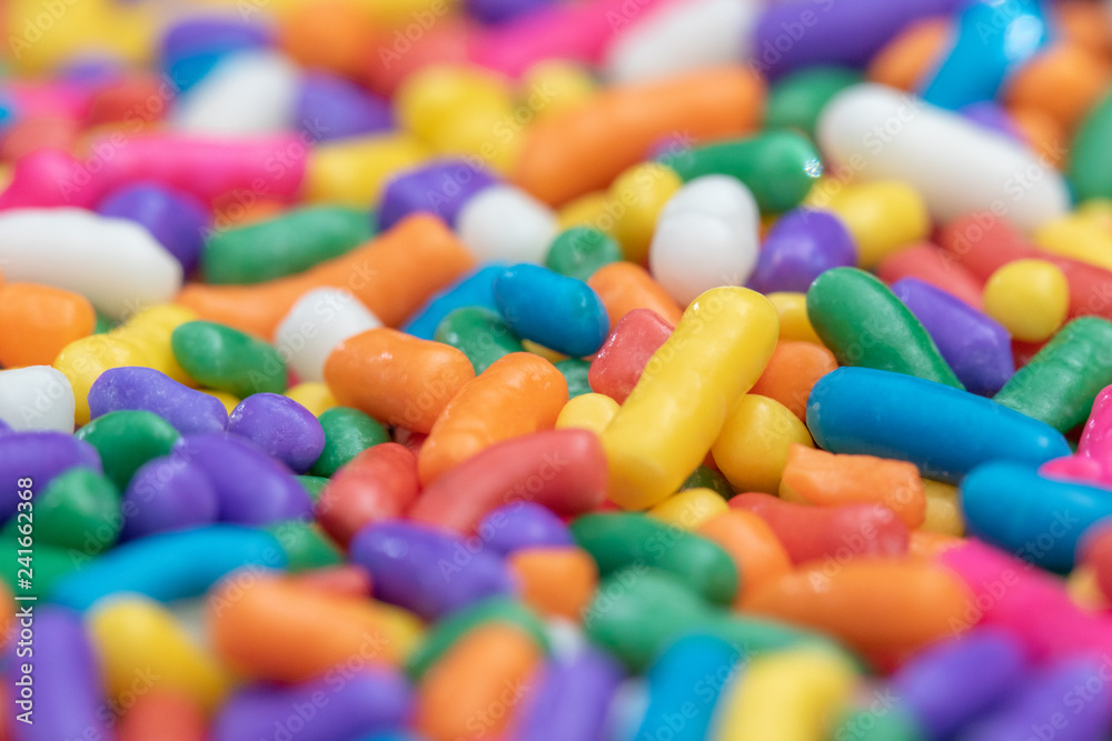 Macro look at confetti sprinkles