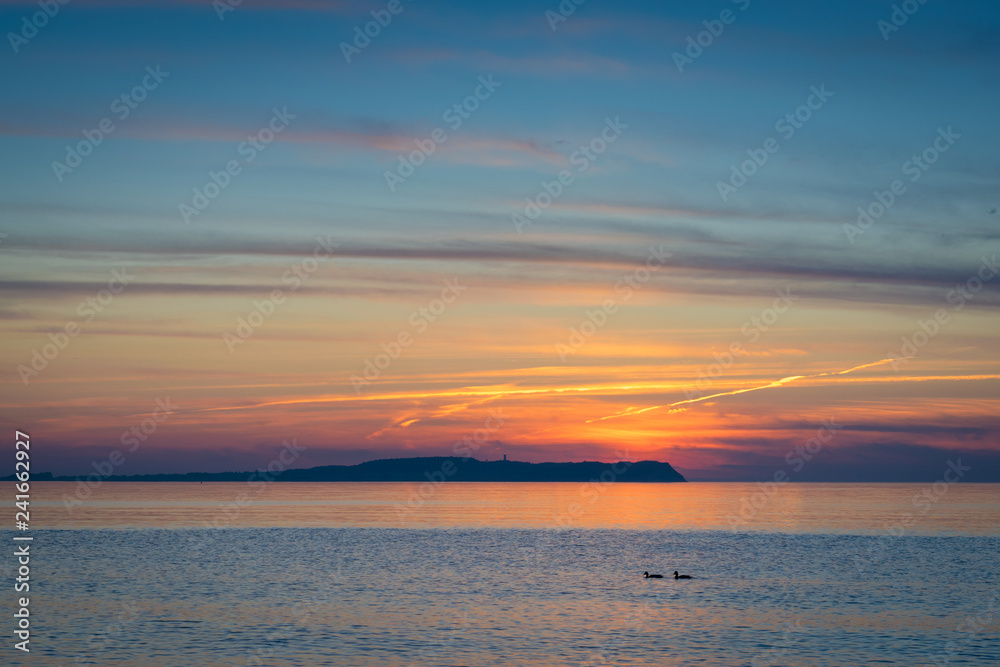 Insel Hiddensee mit Ostsee im Sonnenuntergang