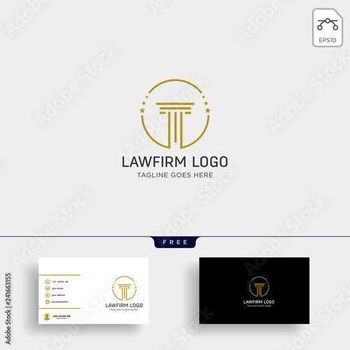 Law firm, advocate creative logo template with business card