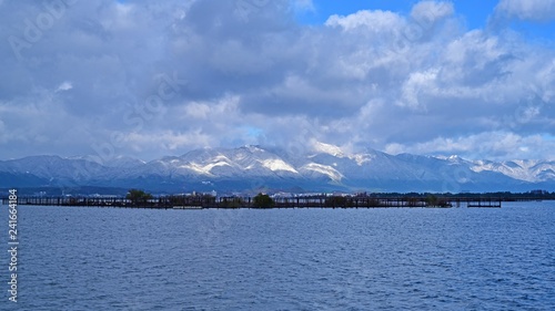 琵琶湖の雪景色