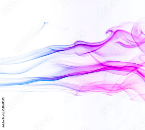 Colored smoke on white background