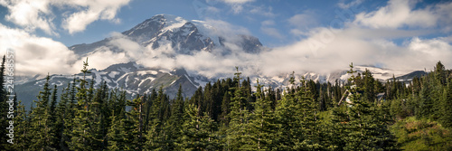 Summer Panorama of Mt Rainier from Paradise Parking Lot photo