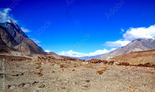 Karakoram mountains range near the Gilgit in the Pakistan