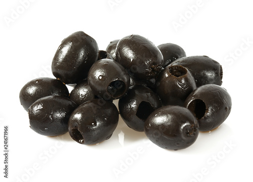 black olives isolated on white background