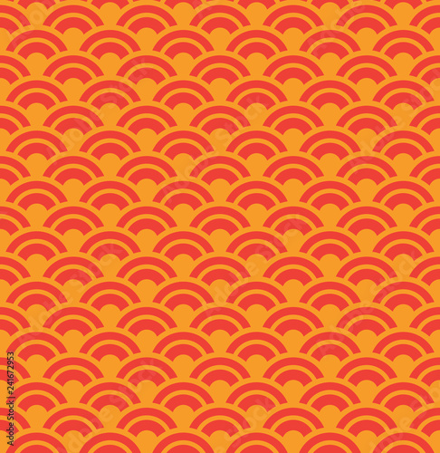 Red Wave Seamless Pattern
