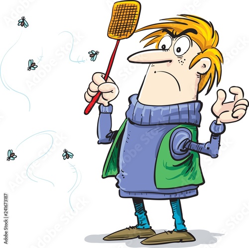 Man hunting a fly