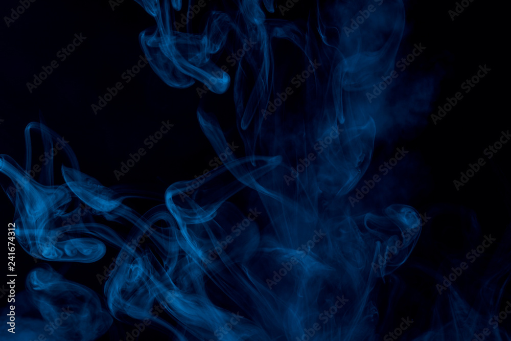 Blue and purple steam on a black background stock image in 2023