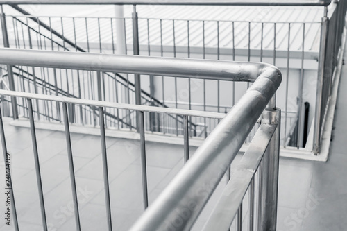 Fototapet brushed stainless steel railing banister walking way ladder fence for safety walk