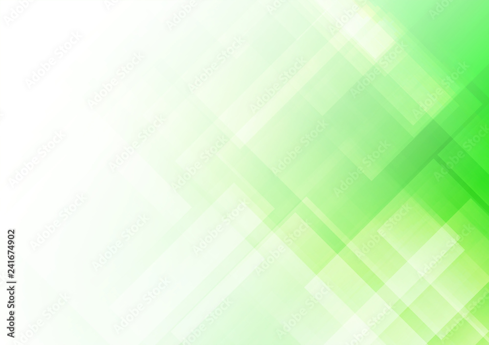 Abstract square shapes green background