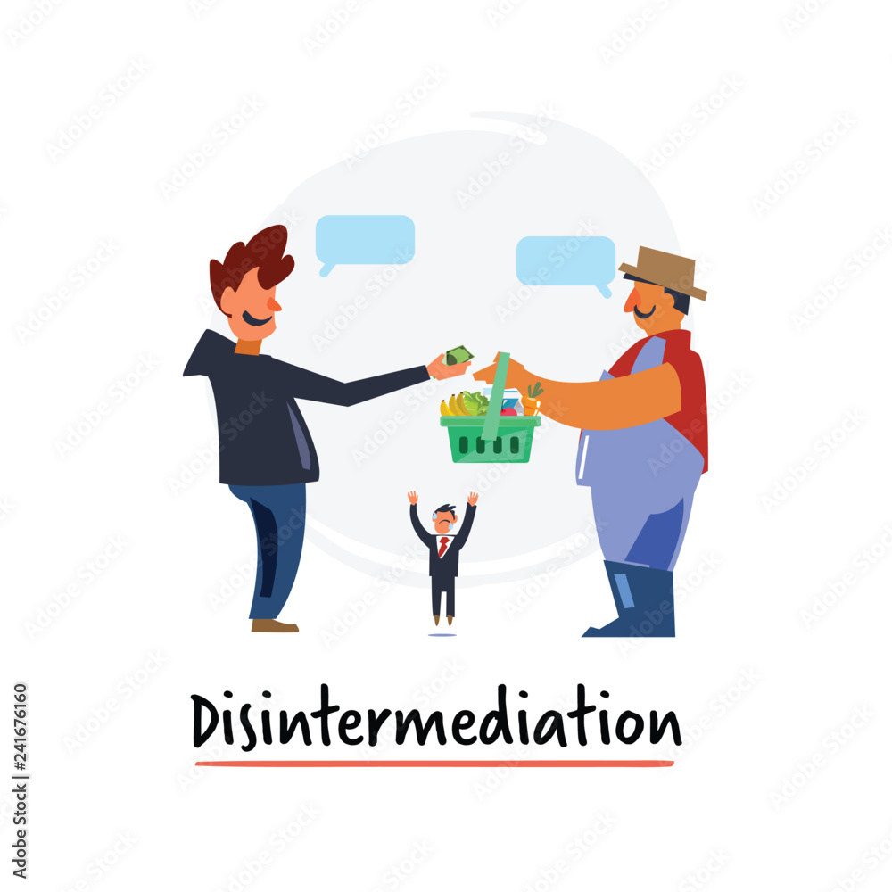 Fototapeta premium Reduction free agreement, flat icon disintermediation - vector