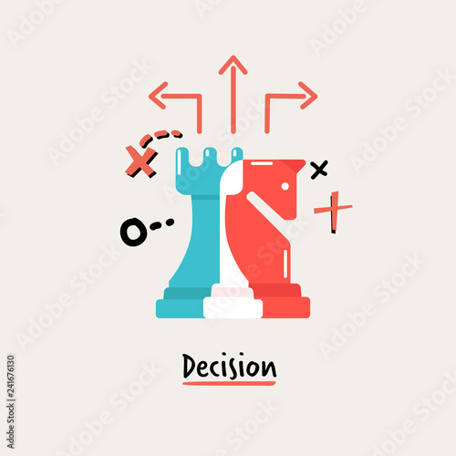 Chess of Dicision. business management concept - vector