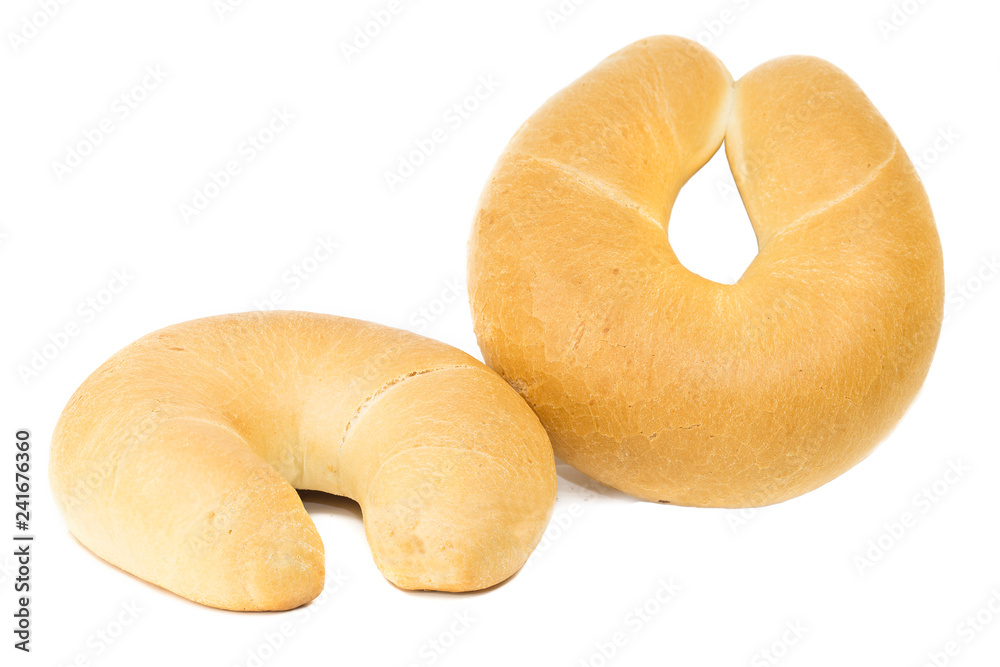 Crescent rolls isolated on white background Crescent rolls isolated on white background