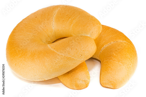 Crescent rolls isolated on white background. two crescent rolls isolated on a white background. Crescent rolls isolated on white background