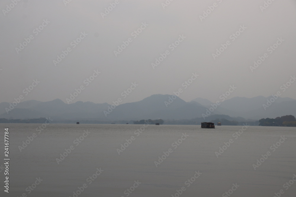 Blurred Photo of the Scenery of the Lake in Winter Blurred Photo of the Scenery of the Lake in Winter