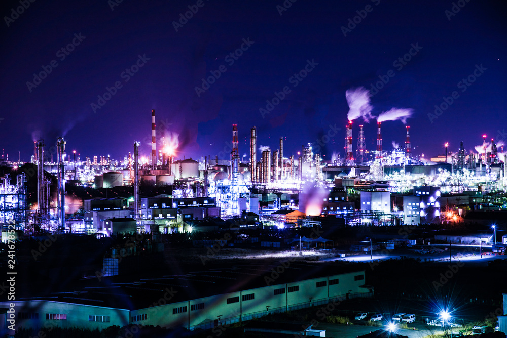 岡山県・水島工業地帯の夜景
