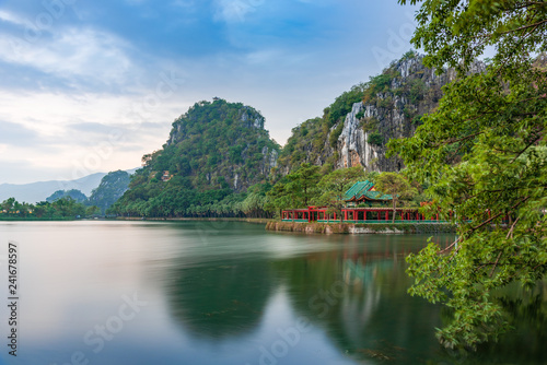Dusk of Qixingyan Scenic Spot, Duanzhou District, Zhaoqing City, Guangdong Province,China photo