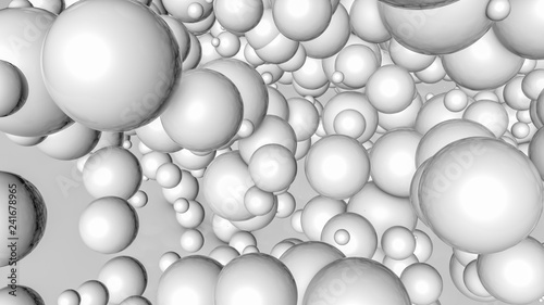 many gray three-dimensional spheres. 3d rendering