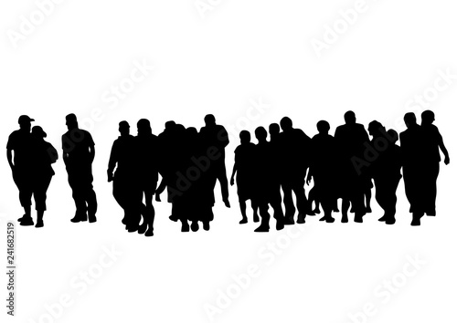Big crowds people on white background