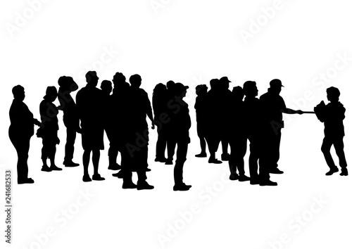 Big crowds people on white background