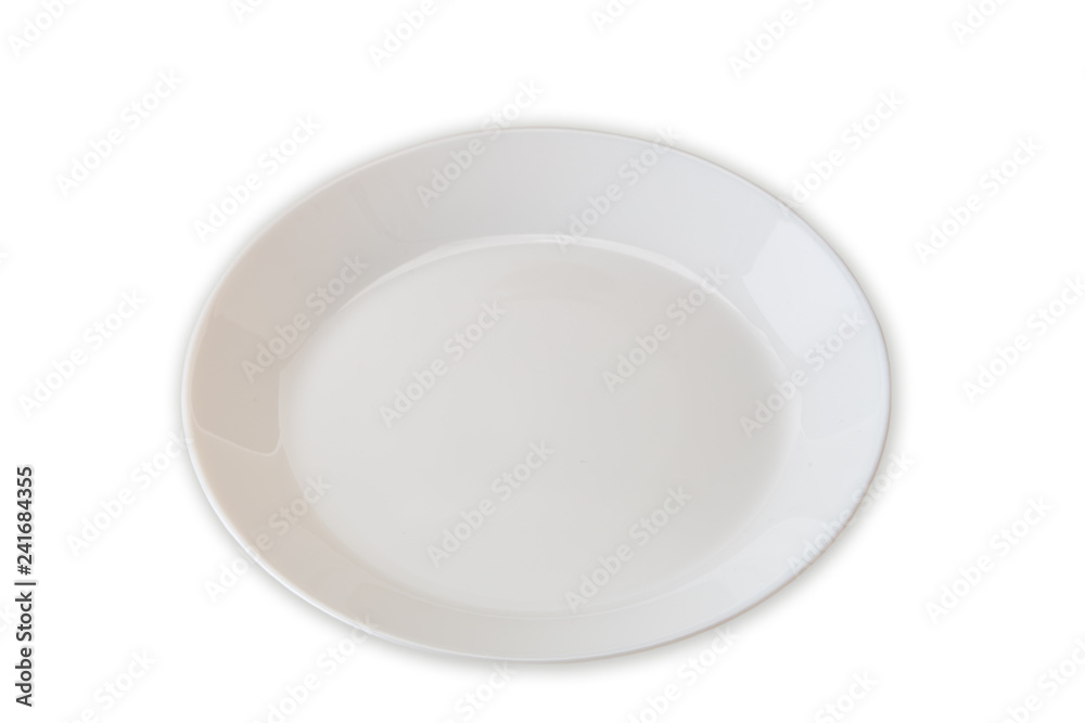 empty white plate on white background empty white plate on white background