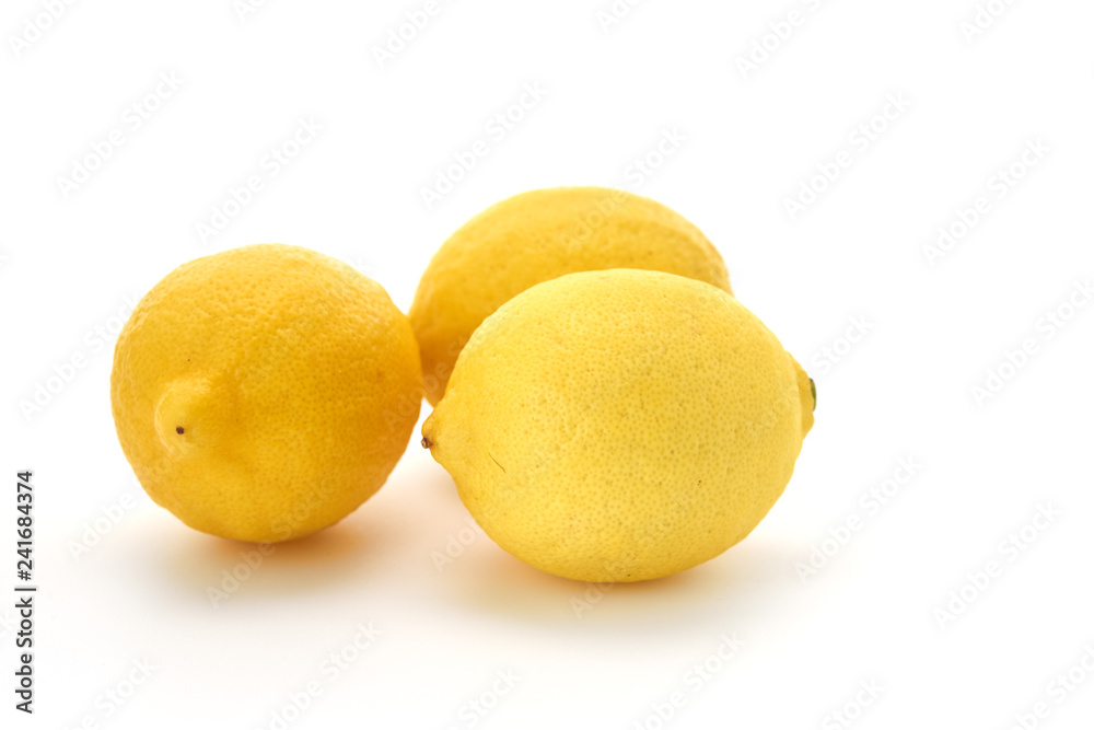 Three Lemons isolated on white Background