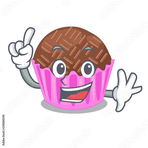 Finger brigadeiro is wrapped in a mascot