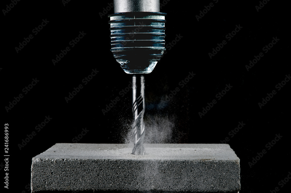 Closeup view of concrete drill bit Closeup view of concrete drill bit