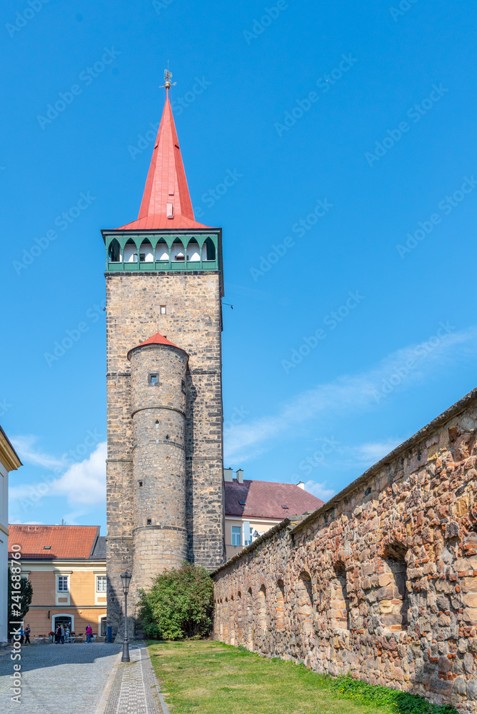 Fototapeta premium Valdice Gate, or Valdicka brana, and historical town fortification in Jicin, Czech Republic.