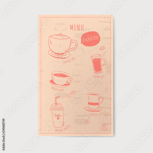Coffee shop and cafe menu vector