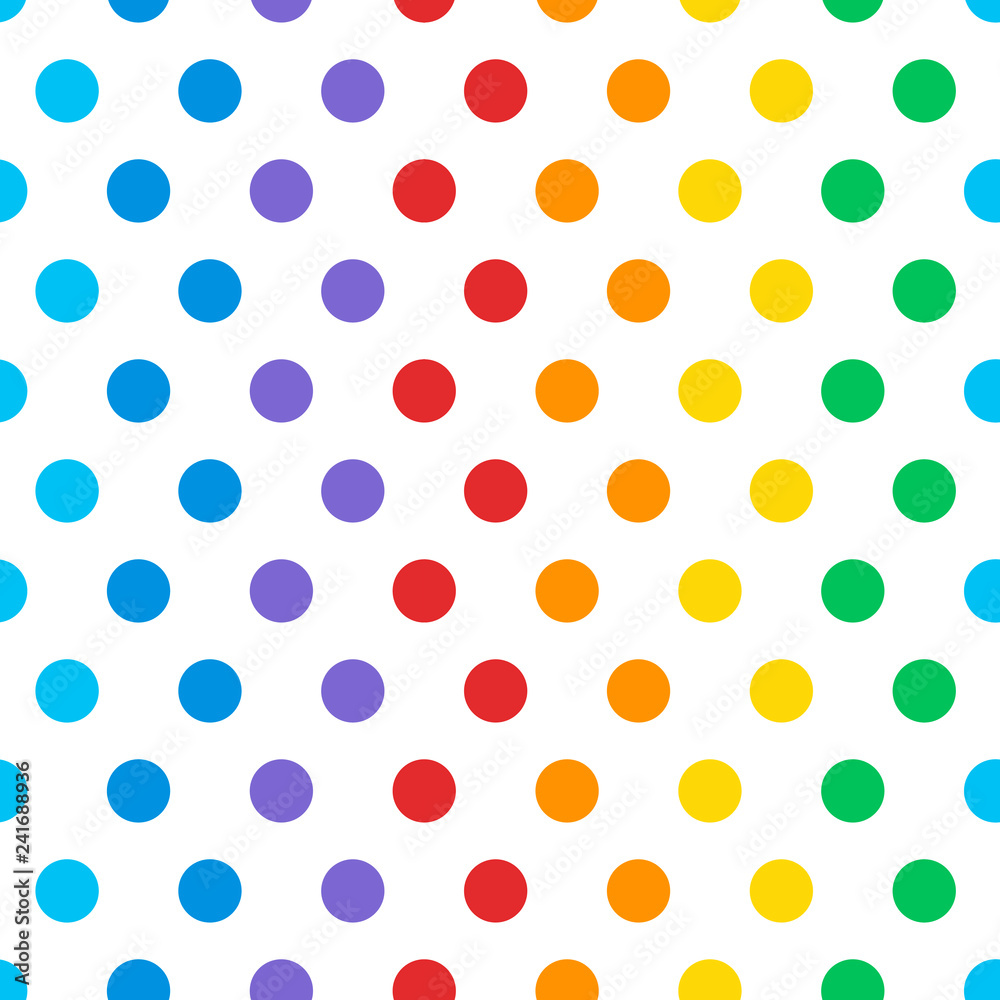 Seamless colorful polka dot pattern vector