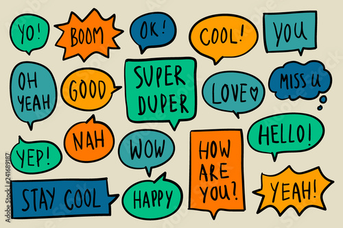 Collection of colorful speech bubbles vector