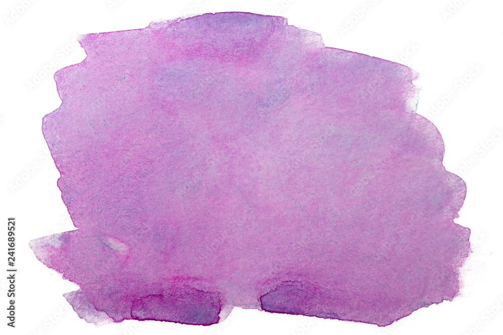 Magenta blot spot watercolor hand-drawn on white background isolated Magenta blot spot watercolor hand-drawn on white background isolated
