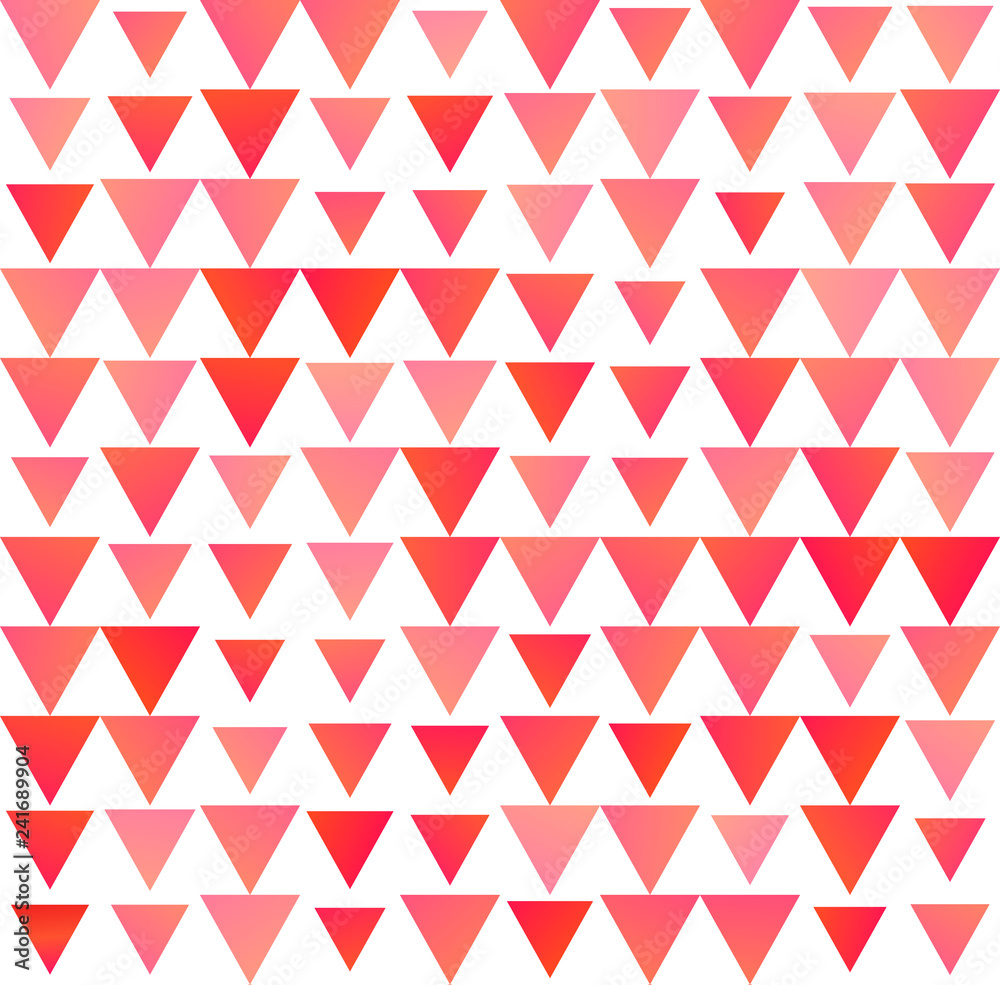 Light RED Triangles. RED gradient. Seamless vector pattern for design of fabric, wallpapers. Vector illustration