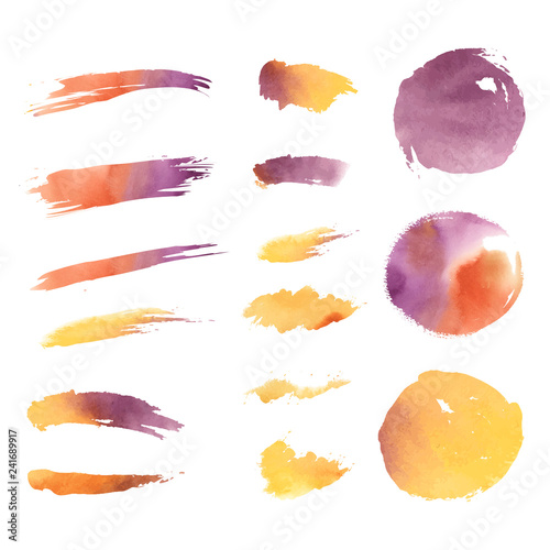 Watercolor geometric shapes vector set