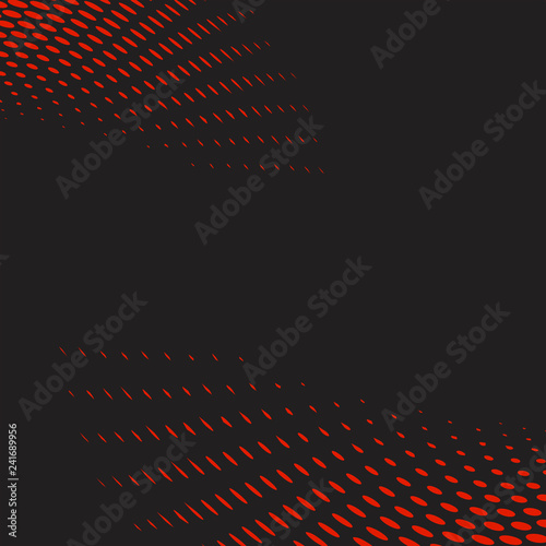 Red and black wavy halftone background vector