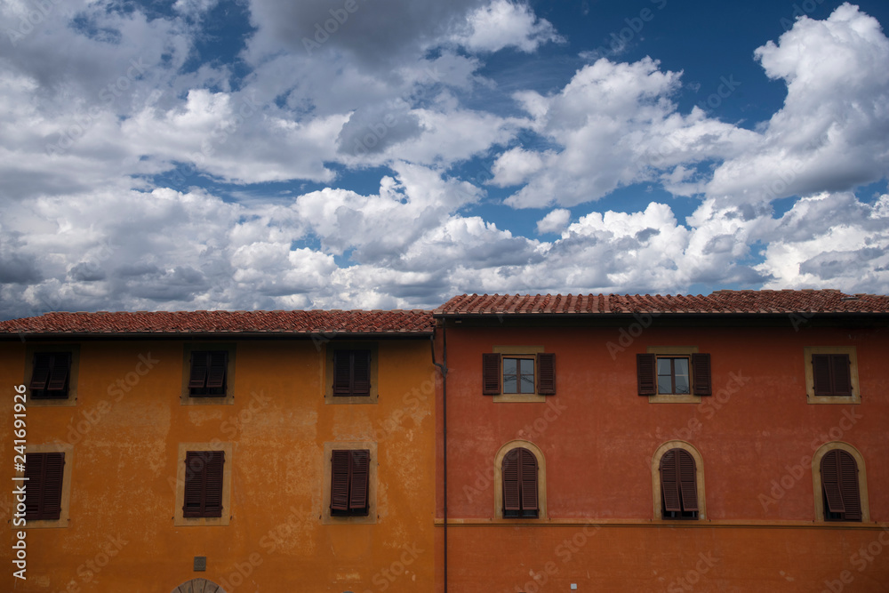 Vintage pink houses in Venice