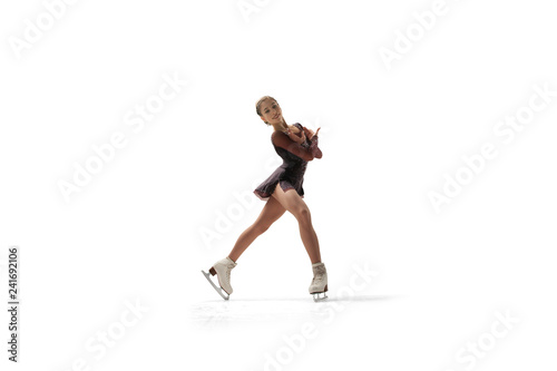 Bilde på lerret Figure skating isolated on white