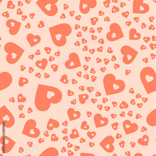 Abstract seamless repeating texture. Valentine and hearts background