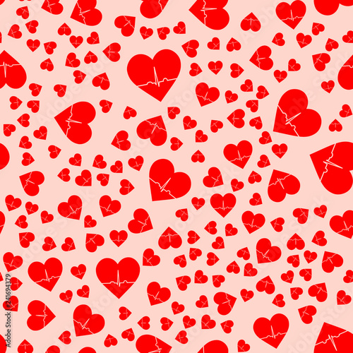 Abstract seamless repeating texture. Valentine and hearts background