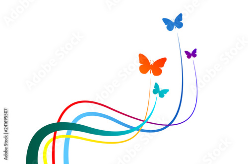 farfalla, fantasia, icona, simbolo, primavera, volare, libertà,	