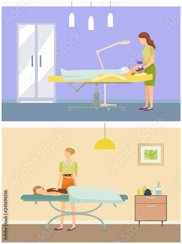 Cosmetician Cosmetic Face Care and Spa Set Vector