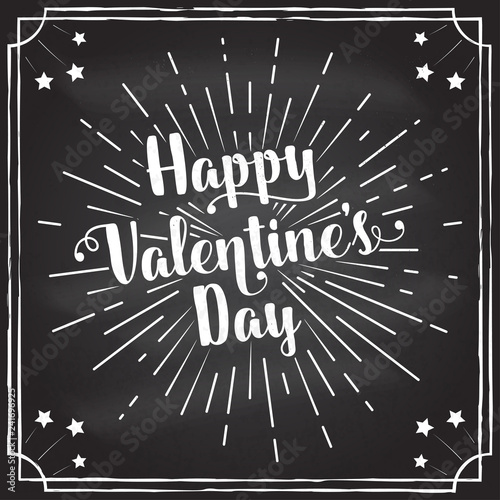 Happy Valentine s Day text and lettering. Vector Illustration.