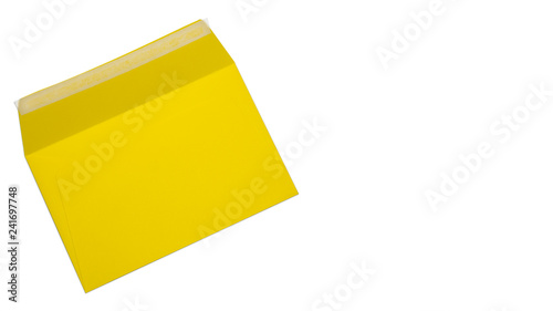 Yellow isolated envelope on white background
