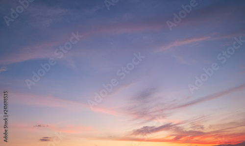 Fototapeta Naklejka Na Ścianę i Meble -  Abstract Colorful sky with sunset view in the evening or sunrise and clouds background in the morning in nature concept.