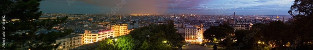 Panorama of the Cityscape of Paris from Montmartre