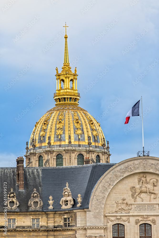 The Dome of the Hotel des Invalides in Paris, France