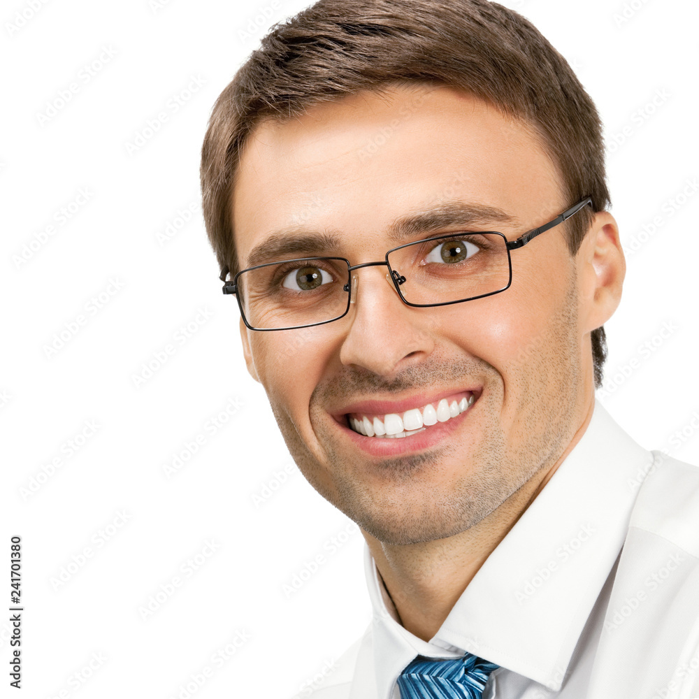Smiling young businessman, isolated Smiling young businessman, isolated