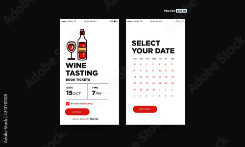 Wine Event App Design for Smart Phones
