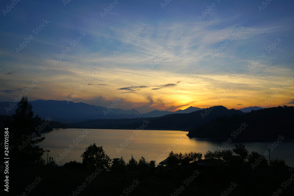 Fototapeta premium Historical Ceyhan bridge and Menzelet dam at Kahramanmaras 